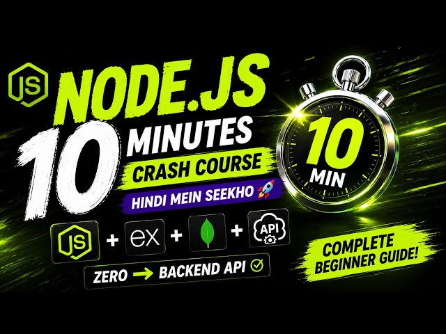 Learn Node.js in 10 Minutes 🚀 Complete Crash Course in Hindi | Backend API Tutorial