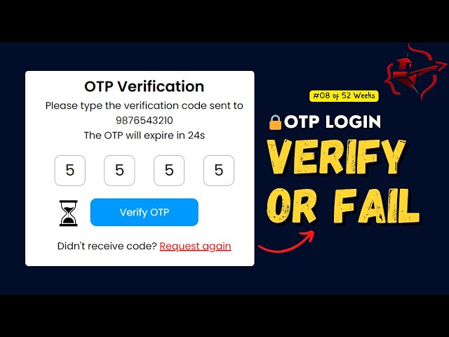 OTP Generator with Verification in HTML CSS and JavaScript | SharathchandarK