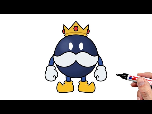 How to Draw King Bob-omb From Super Mario