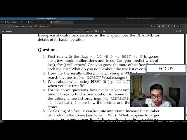 Live study: read along book "Operating Systems: Three Easy Pieces" (Part 100)