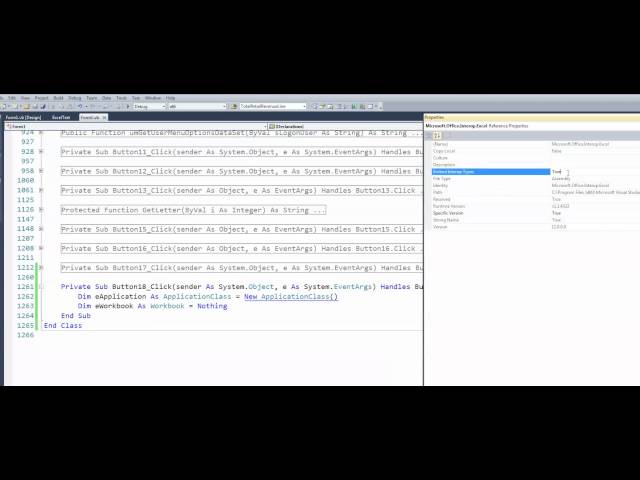 VB NET   How to fix error Interop type 'ApplicationClass' cannot be embedded  Use the applicable int