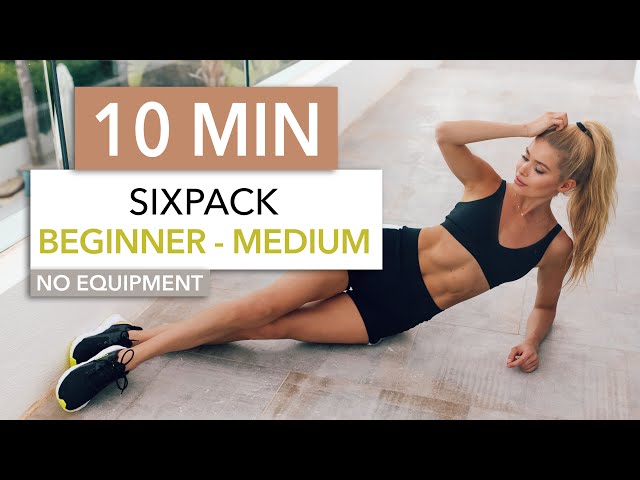 10 MIN SIXPACK WORKOUT - BEGINNER TO MEDIUM LEVEL, including breaks / No Equipment I Pamela Reif