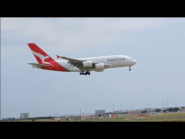 Qantas Airbus A380 at DFW Airport. August 17th, 2025. VH-OQA (Nancy Bird-Walton). #A380