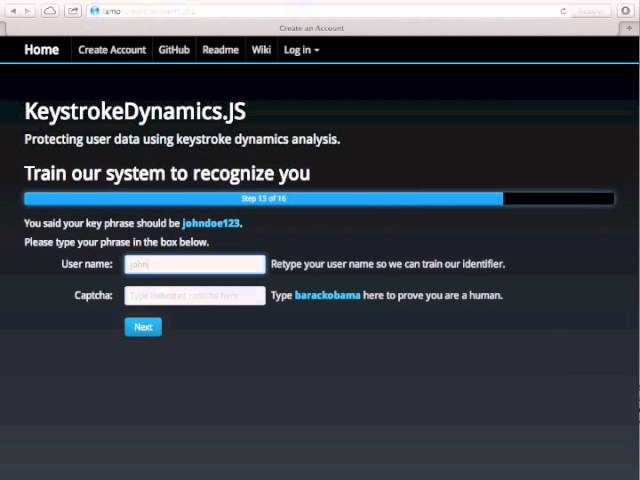 KeystrokeDynamics.js Demo Video
