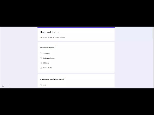 "Python Quiz "