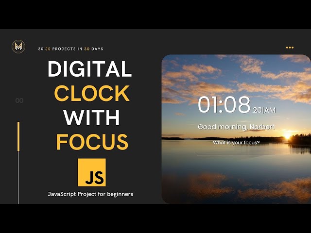 Build a Digital Clock using HTML CSS and JavaScript with interchangeable background images and input