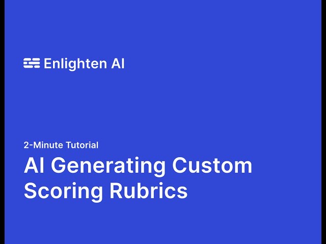 2-Minute Tutorial: AI Rubric Generator