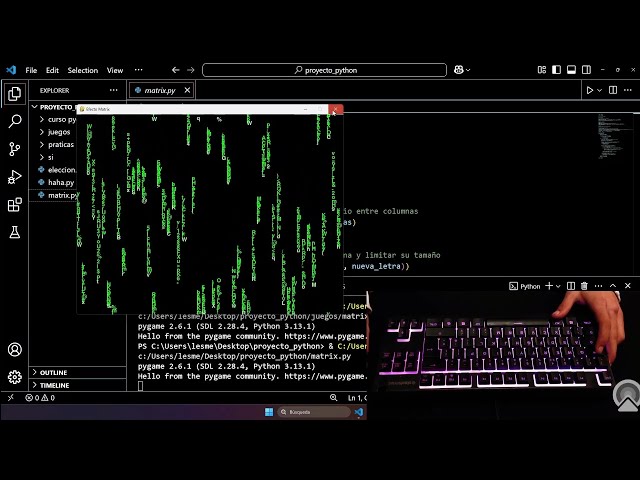 ¦ CODING WITH ME ¦ PYTHON ¦ MATRIX RAIN EFFECT ¦ ASMR ¦ TKL KEYBOARD ¦ RELAXING