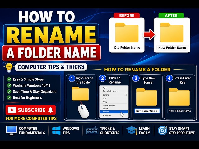 How to rename a folder name | Computer Tips & Tricks