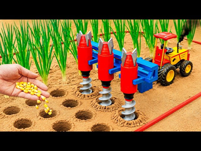 DIY Mini Tractor Rocket Drill 🚀 Makes 3 Holes at Once! 🌱 | HP Mini