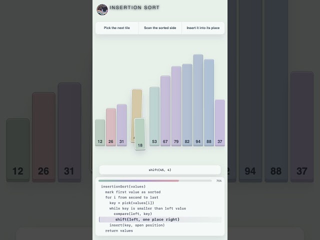 INSERTION SORT - Explained 🗂️ #shorts