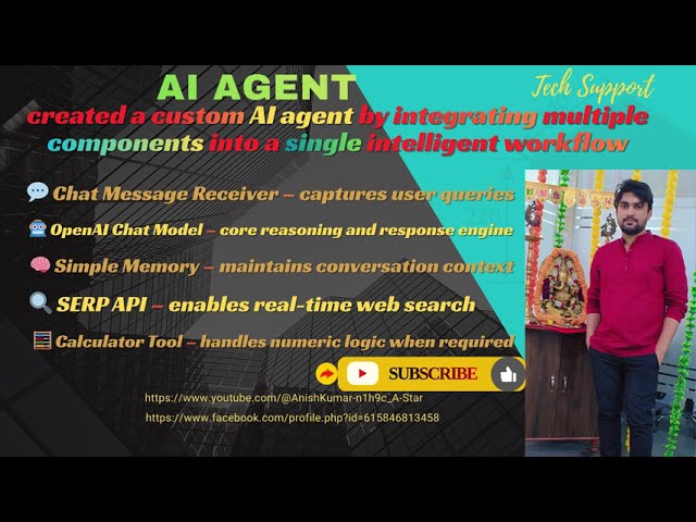 AI Agent created a custom AI agent by integrating multiple components.