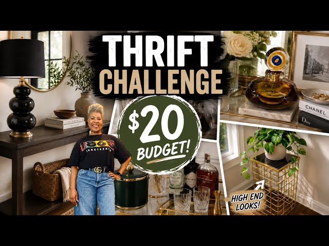 $20 THRIFT CHALLENGE | HOME DECOR | DECORATE WITH ME #thriftedhomedecor #budgetfriendly