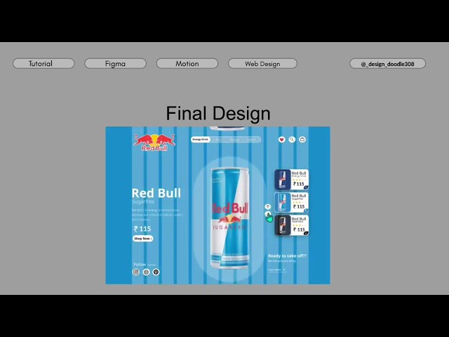 👉 Red Bull Website UI Design in Figma | Motion Web Design Tutorial. #shorts 