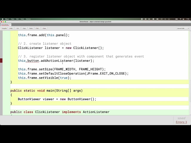APCSA Object Oriented Design 07.12: GUIs and multiple event listeners