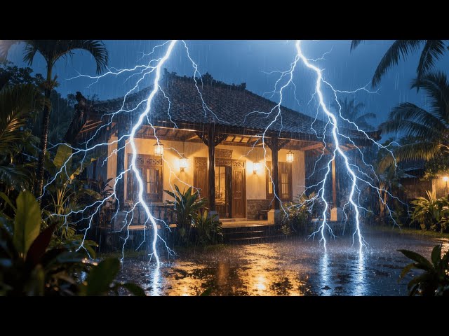 Enchanted Deep Sleep with Heavy January Rain on Tin Roof & Loud Thunder | Rain Sounds for Sleeping