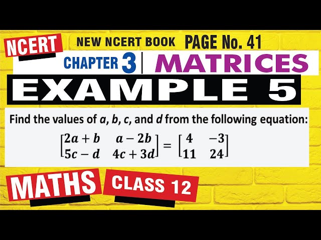example 5 matrices class 12 | matrices example 5 | class 12 maths chapter 3 example 5 | class 12