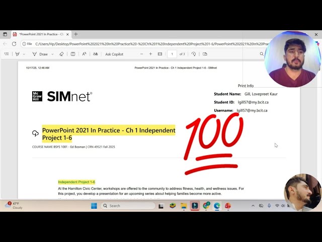 PowerPoint 2021 In Practice - Ch 1 Independent Project 1-6 | Independent Project 1‑6 #simnet