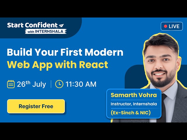 Build your first modern web app with React |  Start Confident Webinar