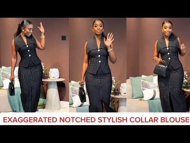 How to Draft & Cut a Stylish Trendy Blouse with a Built-Up Collar | Easy Pattern Drafting Tutorial