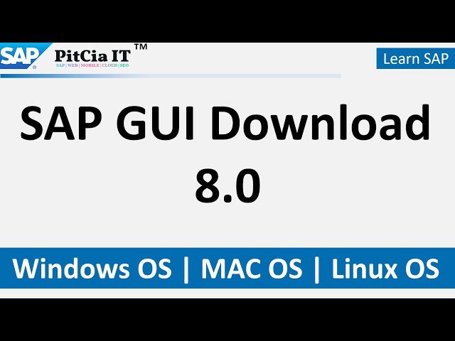 SAP GUI 8.0 Download for Windows MAC Linux JAVA | @PitCiaIT