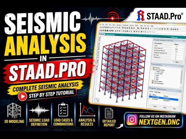SEISMIC ANALYSIS IN STAAD.PRO 🔥 | Complete Seismic Analysis Step by Step | STAAD.Pro Tutorial
