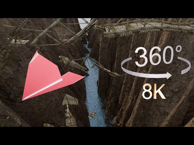 PAPER AIRPLANE sent me OFF CLIFF  (360° VR 8K)