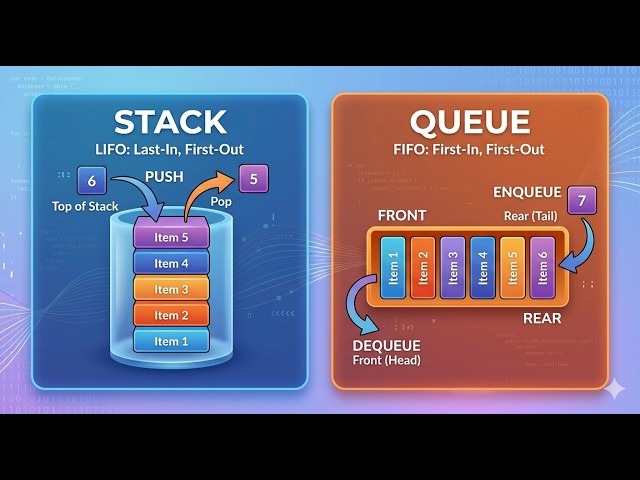 How to Create Stack and Queue Data Structures Using a Linked List | Data Structures Tutorial