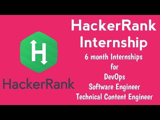 HackerRank Internship | Technical Content Engineer | Software Engineer | DevOps | 6 month internship
