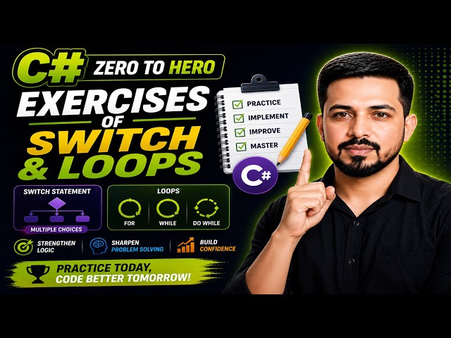 C# Switch & Loop Exercises | Practice Problems with Solutions (Zero to Hero)