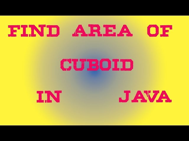 Find area of Cuboid