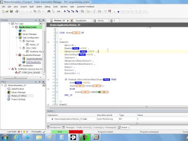 Sample PLC Program Structured Text ST: Basic Motion