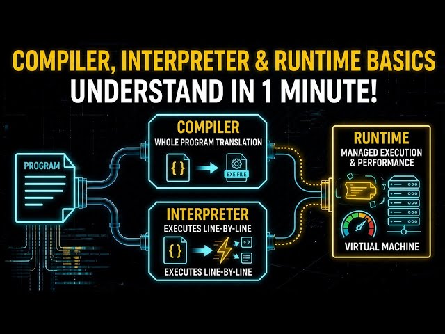 Compiler, Interpreter & Runtime Basics | Programming and Coding for Beginners