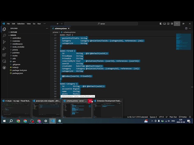 countinue of viscode extention code snap update the published extentition