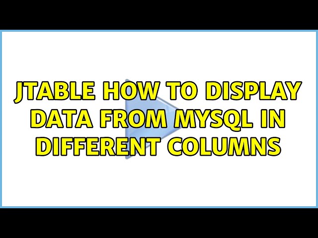 Jtable how to display data from mysql in different Columns