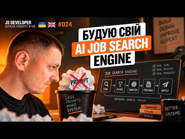 JS Developer шукає роботу в UK #024: Будую свій AI Job Search Engine 🇺🇦🇬🇧