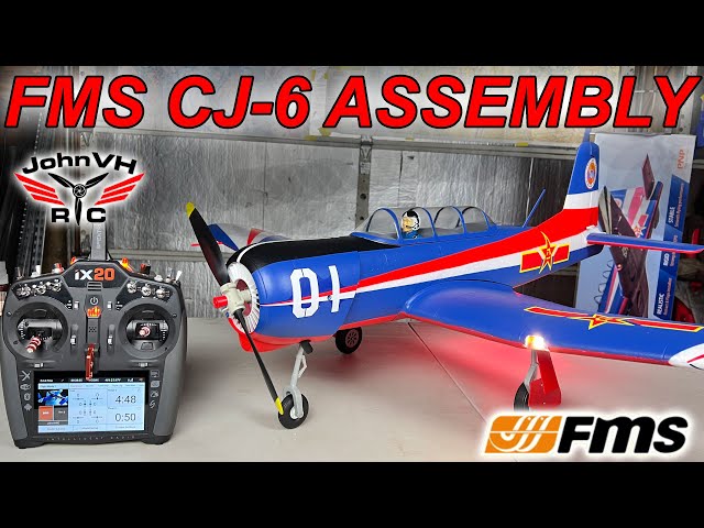 FMS 1200mm CJ6 UNBOXING AND ASSEMBLY @fmsmodelRC #fms #cj-6 #warbird #avgeeks #review