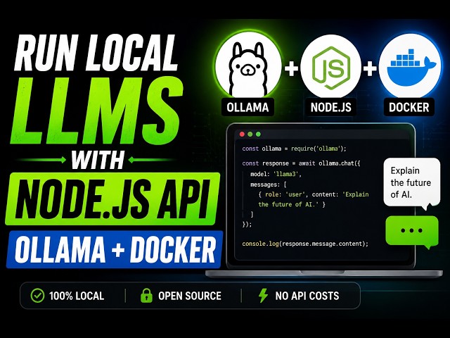 How to Use Ollama with Node.js API | Run Local LLMs in Docker (Step-by-Step Tutorial)