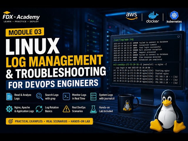 Linux for DevOps Engineers Module #03 | 📄 Linux Log Management & Troubleshooting for DevOps Eng