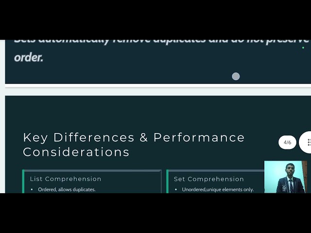 Topic :- List Vs Set Comprehension 
