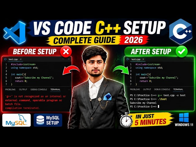 How to Setup VS Code for C++ (2026) | Install  MSYS2 & Fix All Errors