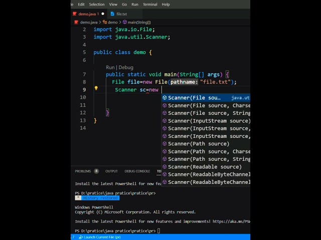 read a content of file in java #programming #java #shortvideo #shortvideo