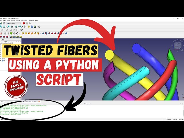 FreeCAD | Editable Twisted Fibers using a Python Script