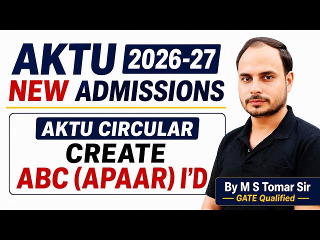 AKTU 2026-27 New Admissions Create ABC (APAAR) I'd....