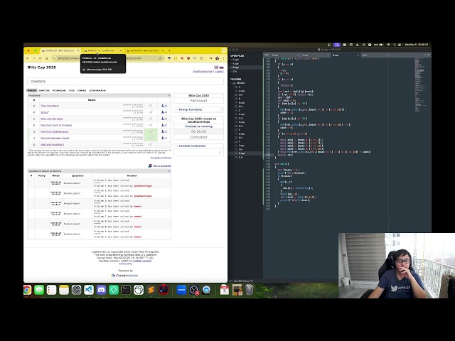 Codeforces Blitz Cup 2025: mwen vs jonathanirvings (R1)