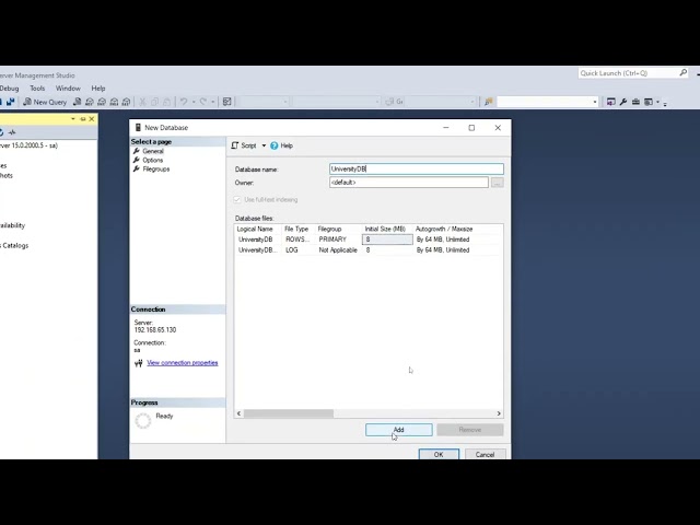 How to Create Database using GUI and SQL Command