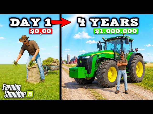 I Survived 4 Years on the Flat Map! Farming Simulator 25 - FULL MOVIE!