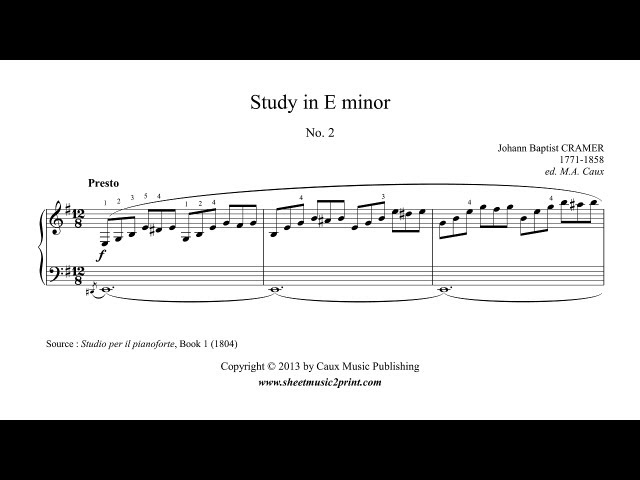 Cramer : Study No. 2 in E minor - Studio per il pianoforte, 1