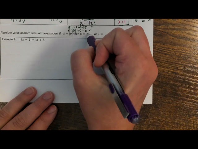 Solving Absolute Value Equations