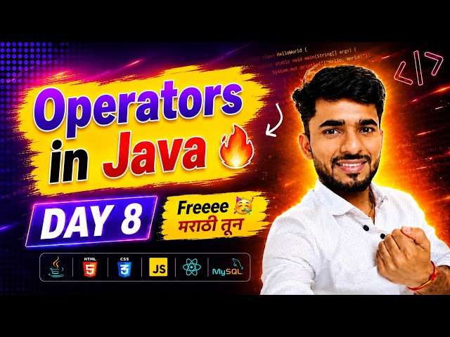 Full Stack Java Free 🥳 | Day 8 - Operators in Java | aadiandjava 2.0